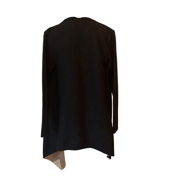 Zara Knit Black and Cream Cardigan Drape Open Front Size Medium EUC Sweater CUTE - Picture 3 of 12